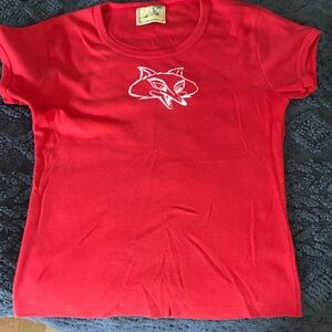 Red Fox Embroidered baby style T-Shirt